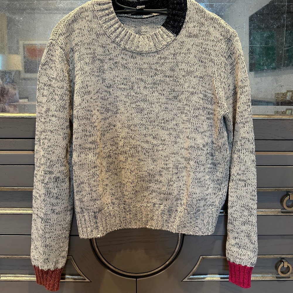 Cotton by Autumn Cashmere-  Colorblock  Sweater 100% Cotton Size XS